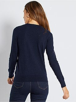 Casaco com botões em malha fina - Kiabi