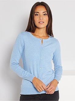 Casaco com botões em malha fina - Kiabi