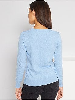 Casaco com botões em malha fina - Kiabi