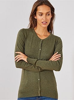 Casaco com botões em malha fina - Kiabi