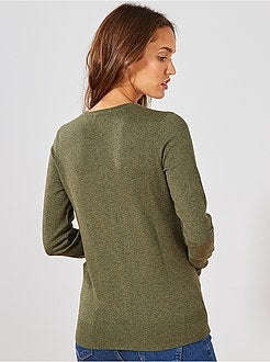 Casaco com botões em malha fina - Kiabi