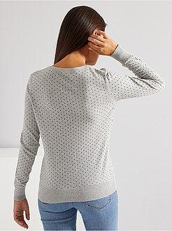 Casaco com botões em malha fina - Kiabi