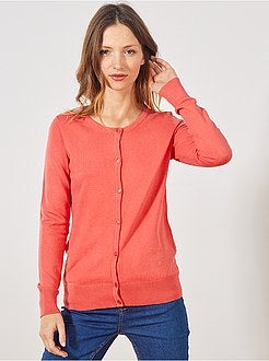 Casaco com botões em malha fina - Kiabi