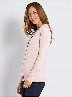 Casaco com botões em malha fina - Kiabi