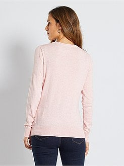 Casaco com botões em malha fina - Kiabi