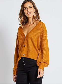 Casaco com botões em malha - Kiabi