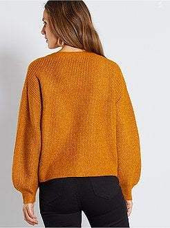 Casaco com botões em malha - Kiabi