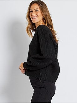 Casaco com botões em malha - Kiabi