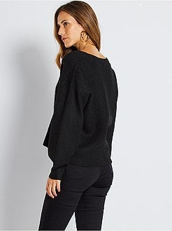 Casaco com botões em malha - Kiabi