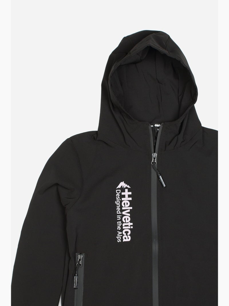 Casaco com capuz e fecho de correr - helvetica Preto - Kiabi