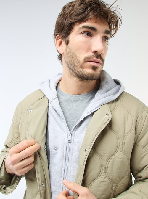 Casaco com capuz e plastrão de moletom removível - Kiabi