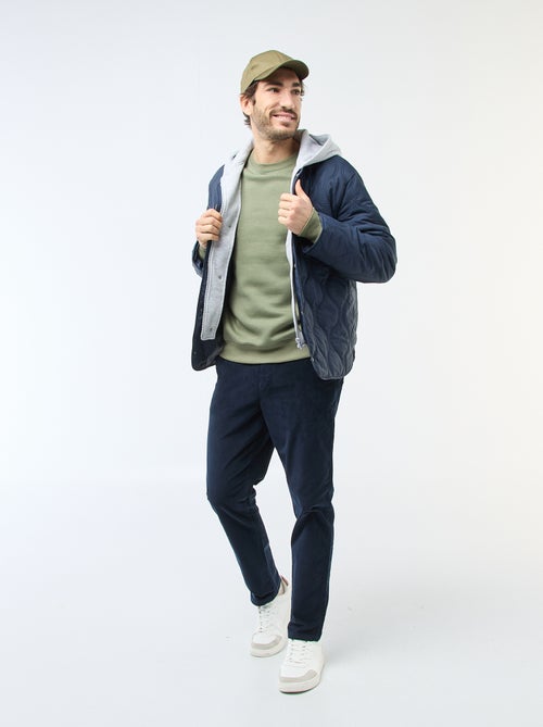 Casaco com capuz e plastrão removível em moletom - Kiabi