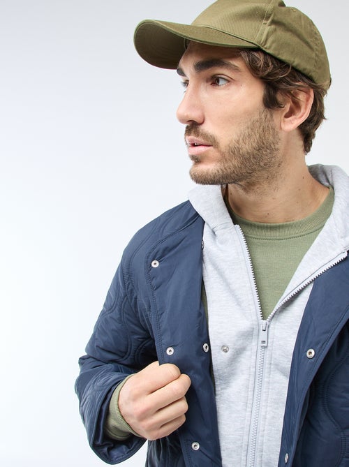 Casaco com capuz e plastrão removível em moletom - Kiabi