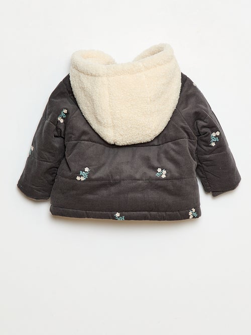 Casaco com capuz em veludo - Kiabi