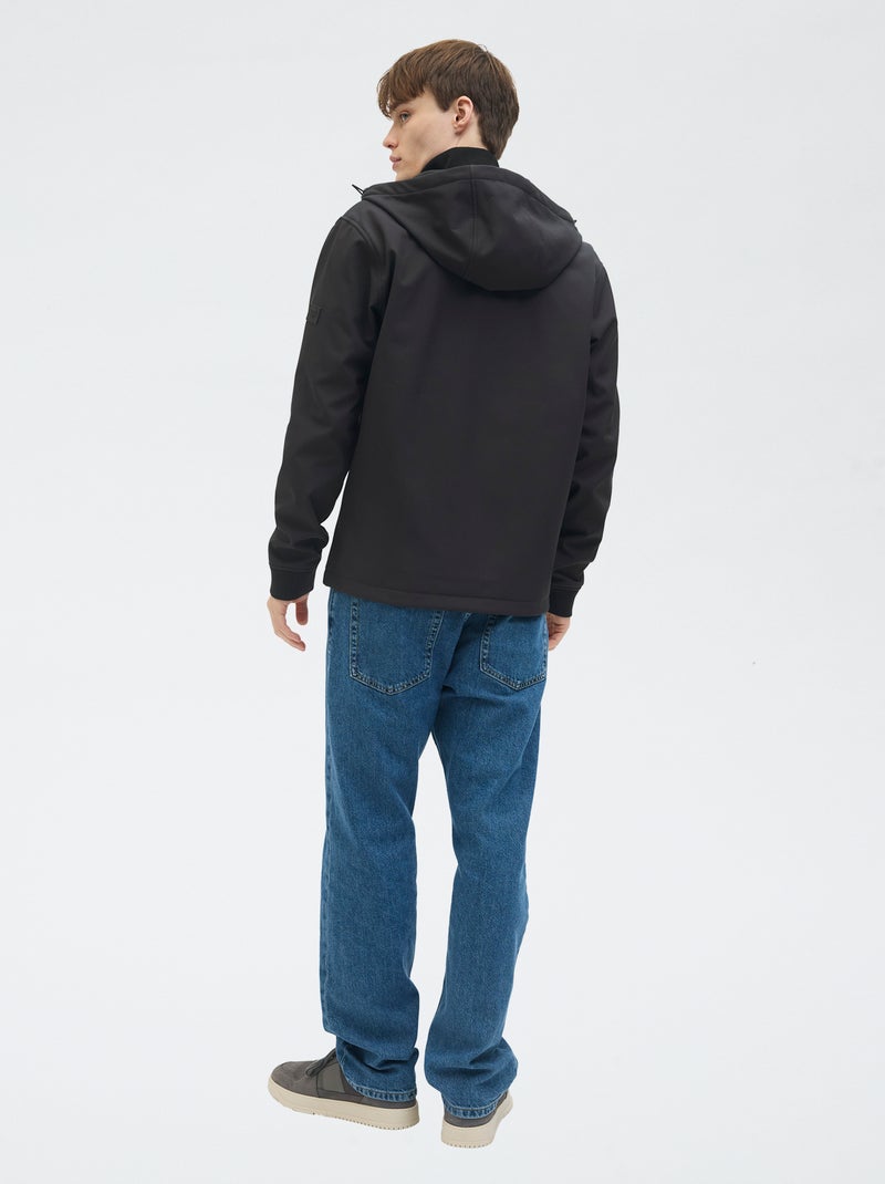 Casaco com capuz softshell liso 'JJ Rebel' Preto - Kiabi