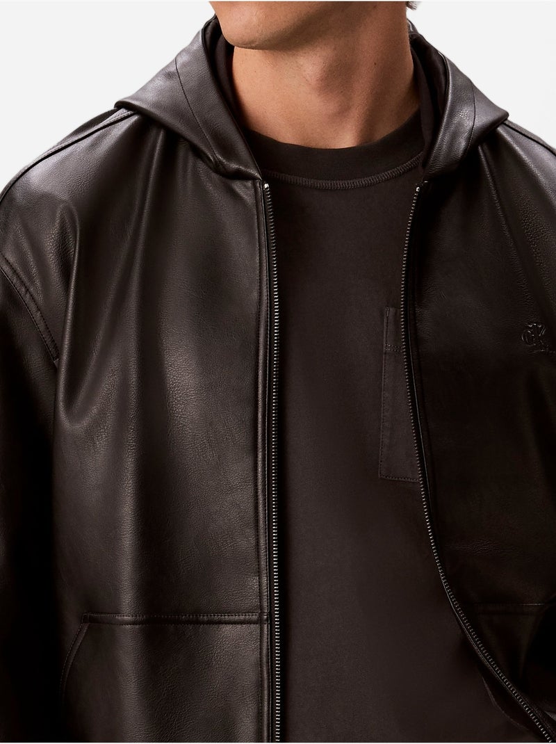 Casaco com efeito de couro - calvin klein Preto Preto - Kiabi