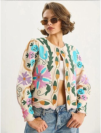 Casaco com estampado floral lucci