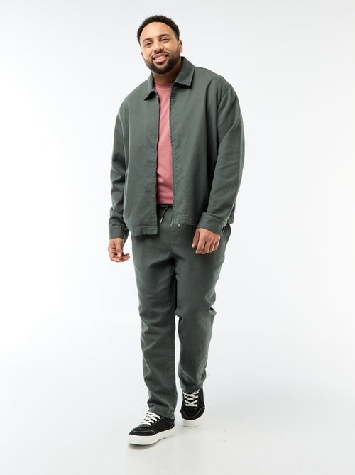 Casaco com fecho éclair e gola de camisa - Kiabi Casaco com fecho éclair e gola de camisa - Kiabi