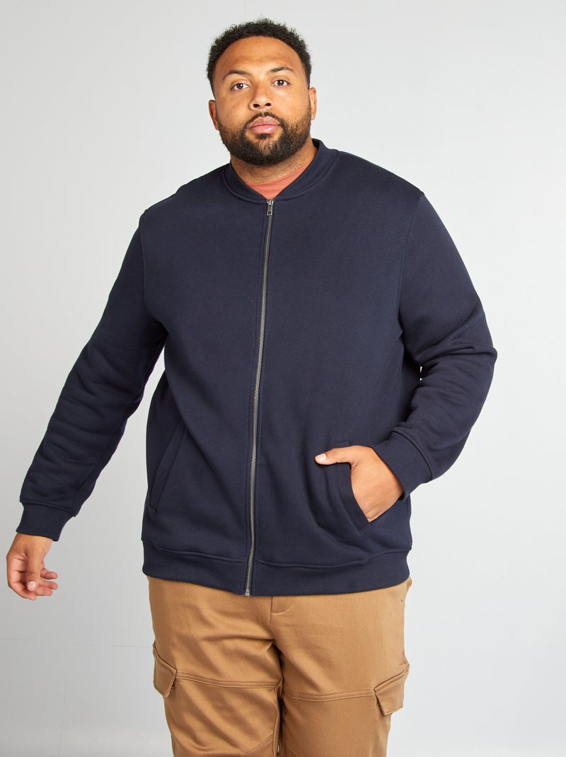 Casaco com fecho em moletão AZUL - Kiabi