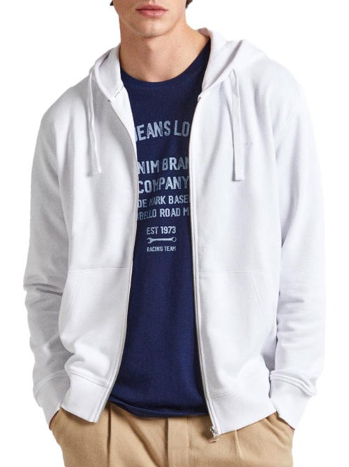 Casaco com fecho para homem pepe jeans joe branco - Kiabi Casaco com fecho para homem pepe jeans joe branco - Kiabi