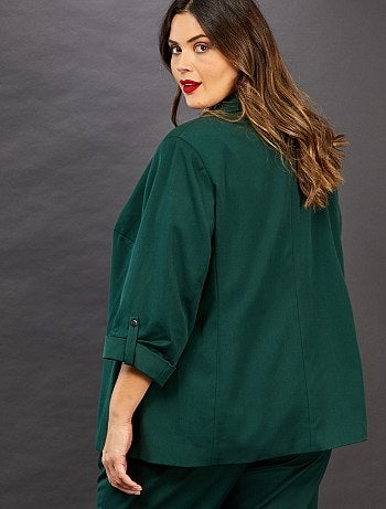 Mulher tamanhos grandes - Casaco com gola comprida - Kiabi