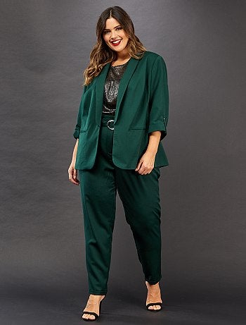 Mulher tamanhos grandes - Casaco com gola comprida - Kiabi