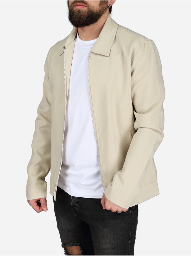 Casaco com gola de camisa - Frilivin Bege - Kiabi