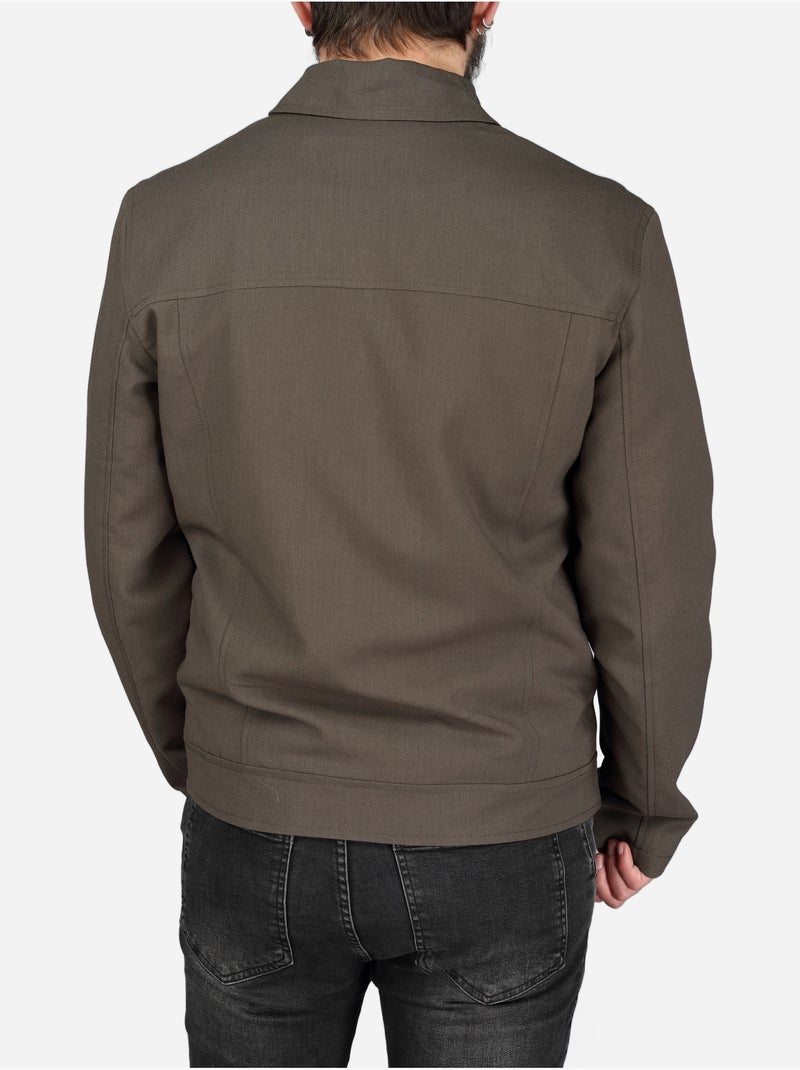 Casaco com gola de camisa - Frilivin Verde - Kiabi