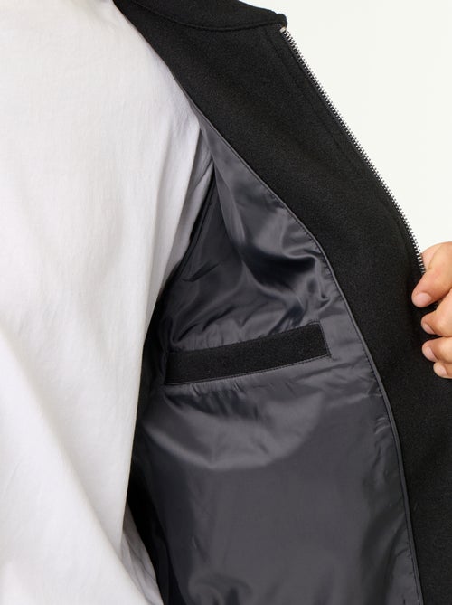 Casaco com gola de camisa e efeito lã - Kiabi