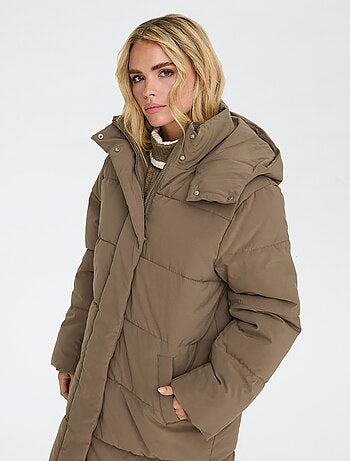 Casaco comprido acolchoado com capuz 'JDY'