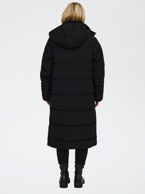 Casaco comprido acolchoado com capuz 'JDY' - Kiabi