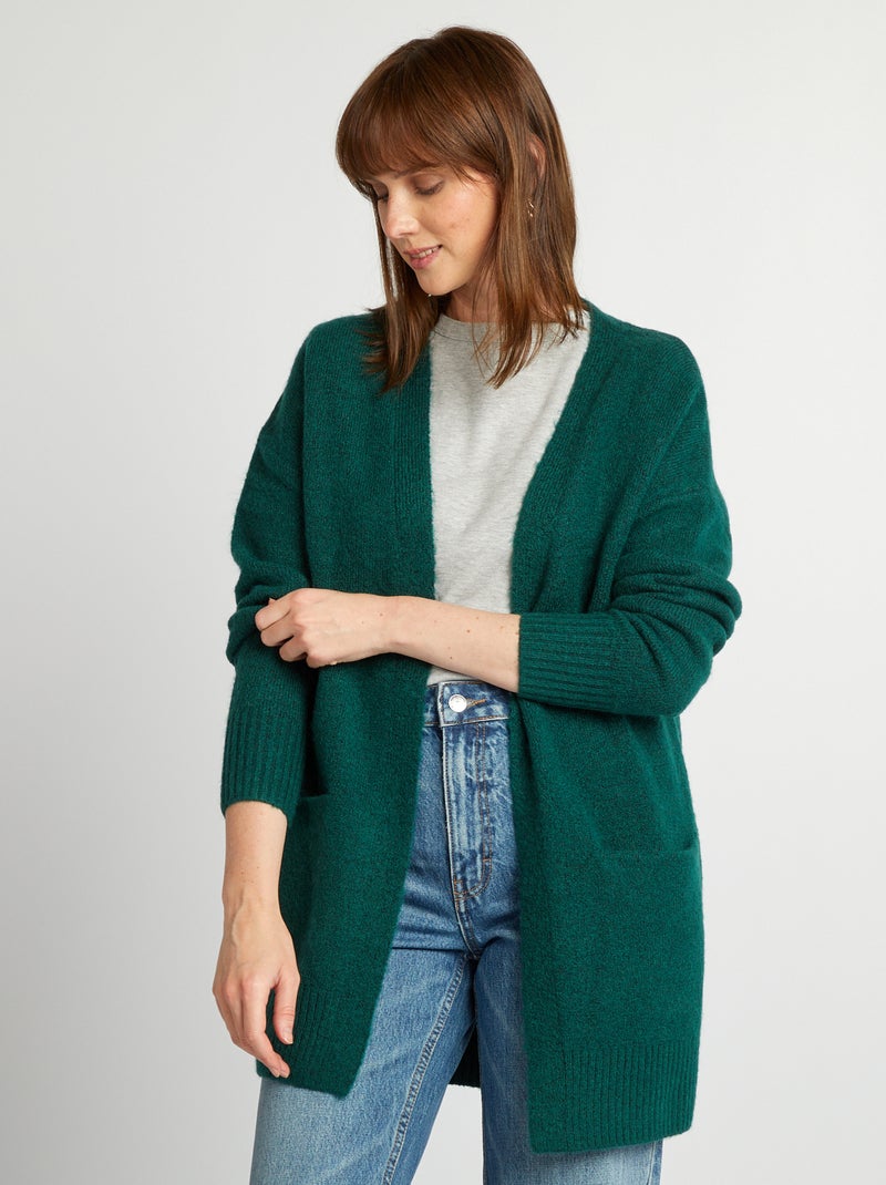 Casaco comprido com bolsos VERDE - Kiabi
