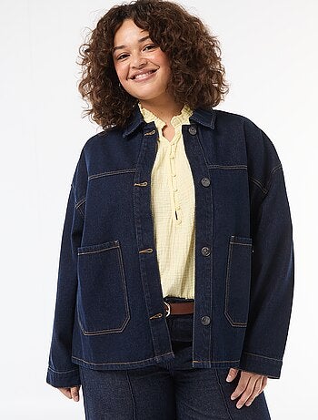 Casaco comprido de ganga