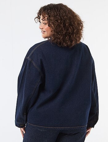 Casaco comprido de ganga