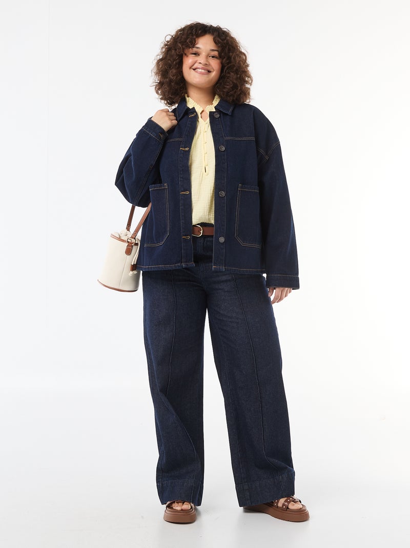 Casaco comprido de ganga Azul - Kiabi