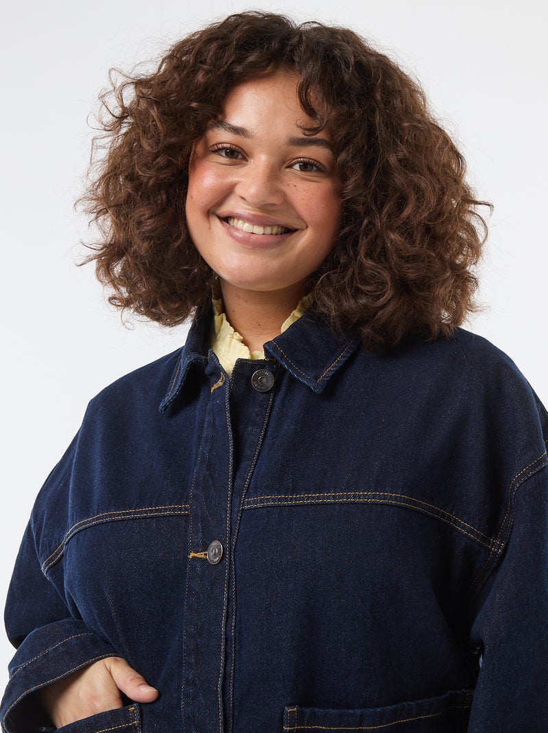 Casaco comprido de ganga Azul - Kiabi