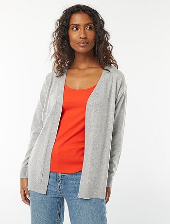 Casaco comprido de malha fina