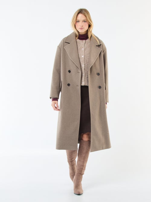 Casaco comprido em imitação de lã - Kiabi