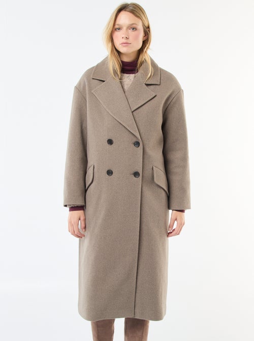 Casaco comprido em imitação de lã - Kiabi