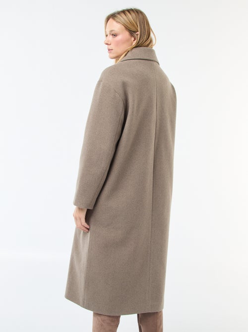 Casaco comprido em imitação de lã - Kiabi