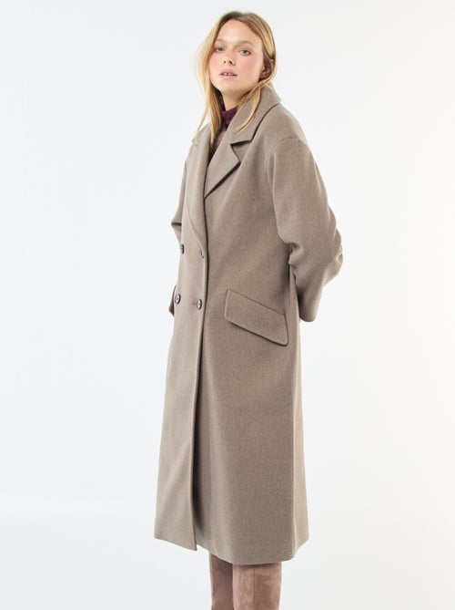 Casaco comprido em imitação de lã - Kiabi