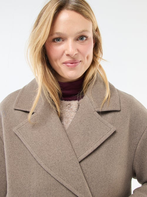 Casaco comprido em imitação de lã - Kiabi