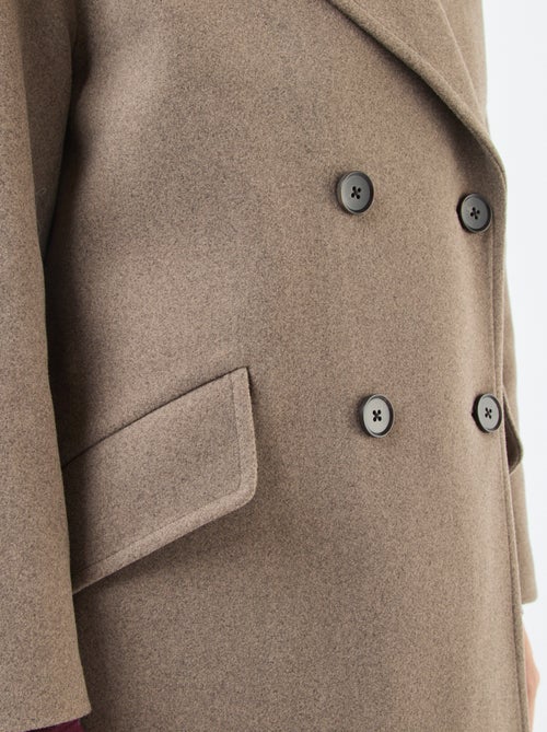 Casaco comprido em imitação de lã - Kiabi