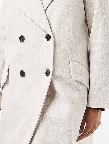 Casaco comprido em imitação de lã