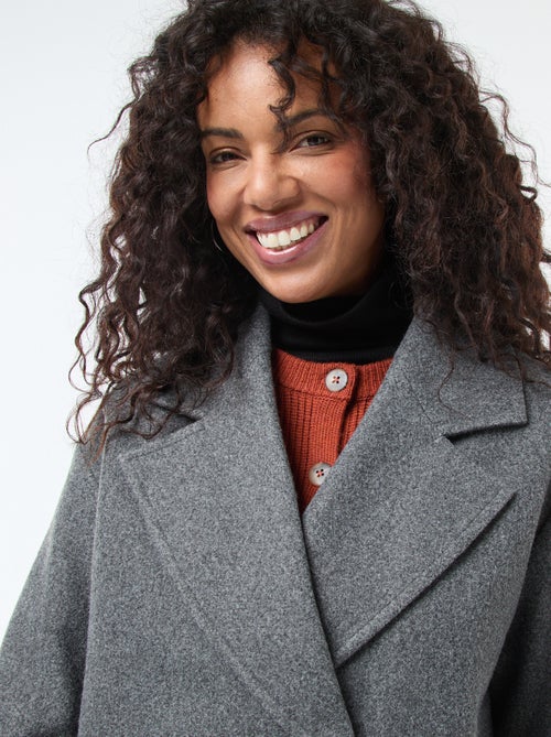 Casaco comprido em imitação de lã - Kiabi