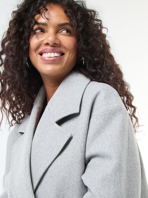 Casaco comprido em imitação de lã - Kiabi