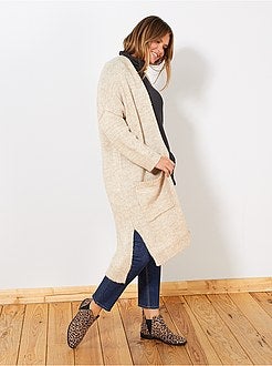 Casaco comprido em malha - Kiabi