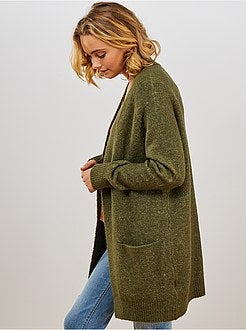 Casaco comprido em malha fofa - Kiabi