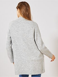 Casaco comprido em malha fofa - Kiabi