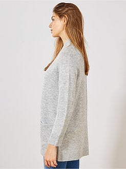 Casaco comprido em malha fofa - Kiabi